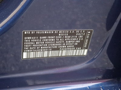 2012 Volkswagen Jetta 2.5L SE