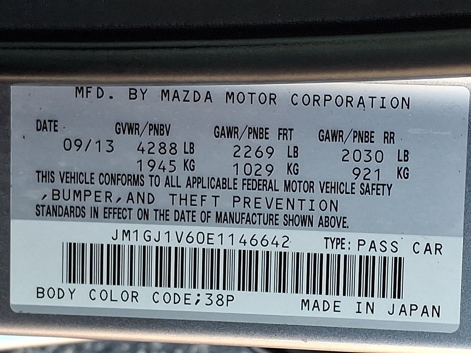 2014 Mazda Mazda6 i Touring