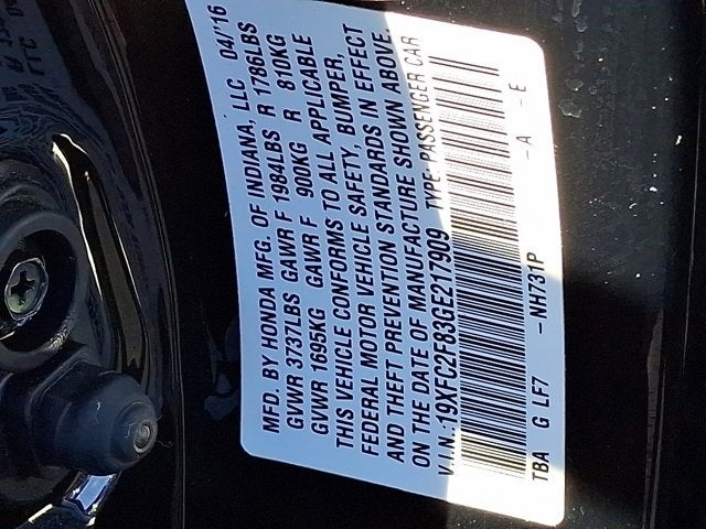 2016 Honda Civic EX w/Honda Sensing