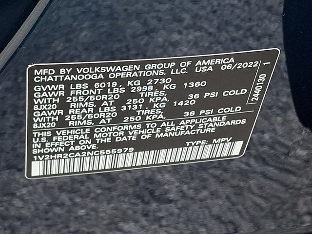 2022 Volkswagen Atlas 3.6L V6 SE w/Technology