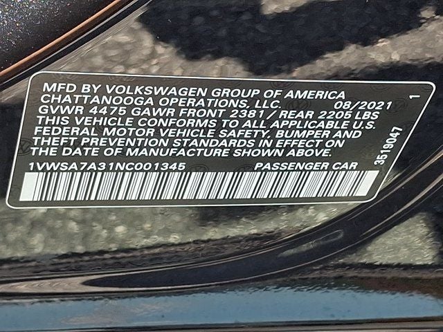 2022 Volkswagen Passat 2.0T SE