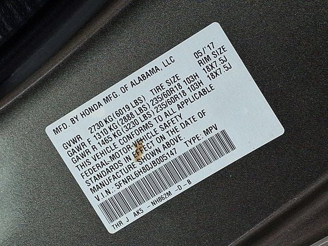 2018 Honda Odyssey Touring