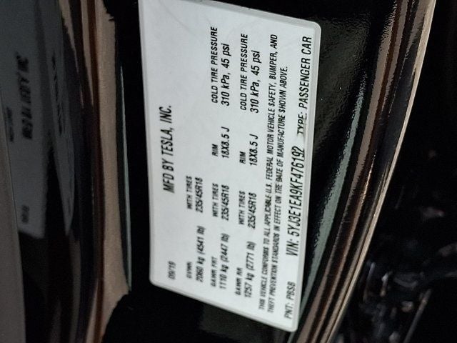 2019 Tesla Model 3 Standard Range Plus